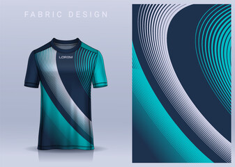 Wall Mural - Fabric textile design for Sport t-shirt, Soccer jersey mockup for football club. uniform front view.	