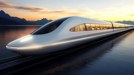 a high-speed train powered by magnetic levitation technology.