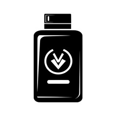 This icon is formed by a full battery line, a battery outline in a linear style, and is isolated on white. The icon is intended to be used as a logo.