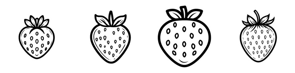 An illustration of a strawberry with a simple line drawing.