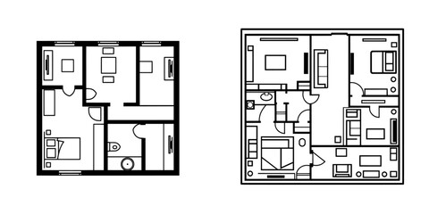 The blueprint icon is a modern illustration graphic design with thin lines