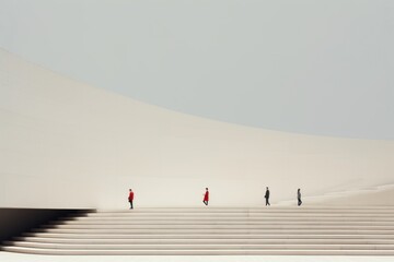 Canvas Print - People at the stairs architecture staircase outdoors.