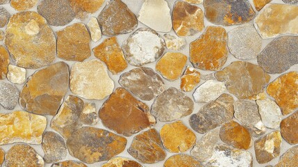 This wallpaper brings the beauty of a golden pebble and shingle beach indoors.  It features a smooth, stone-like pattern, perfect for creating a relaxing and natural feel.