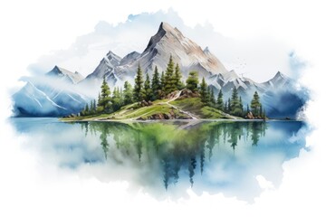 Poster - Lake wilderness landscape panoramic.