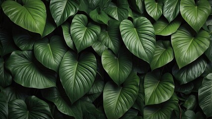 Wall Mural - green leaves background