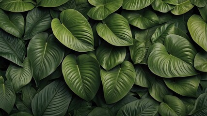 Canvas Print - green leaves background