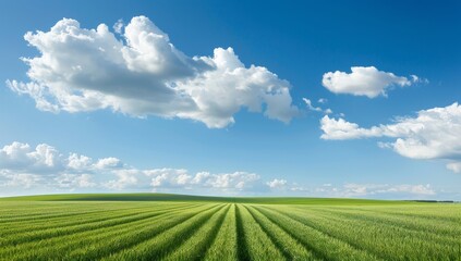 Blue sky, white clouds, sunshine, background, wide angle