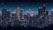 © Stock28 - night city skyline background ,city with high buildings background.generative ai