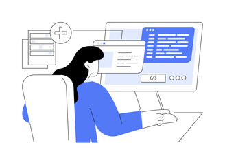 Medical coding isolated cartoon vector illustrations.