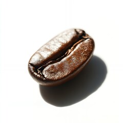 Poster - A single coffee bean on a white background.