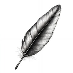 Poster - A detailed pencil drawing of a single feather.