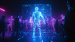 © GoldPumaze - A futuristic concert with AI-generated music and holographic performers.