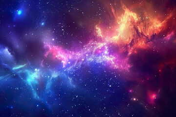 Wall Mural - a purple and blue sky with many stars, generative ai image.,