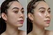 © Asfand - Before and after glowing skin transformation with dewy complexion