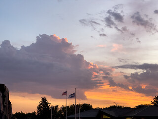 Wall Mural - Dawn at a rest area in Moorehead, Minnesota