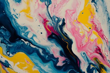 Vibrant abstract fluid art painting