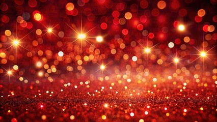 Vibrant red background shines bright with hundreds of tiny sparkling lights creating a festive and glamorous atmosphere perfect for celebration and luxury themes.