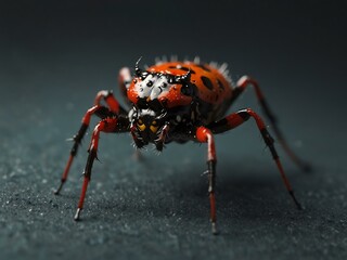 Wall Mural - Minimalist 3D spiny orb weaver
