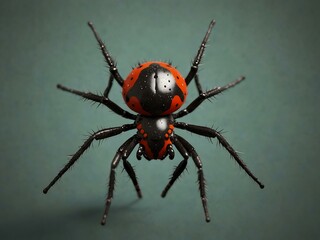 Wall Mural - Minimalist 3D spiny orb weaver