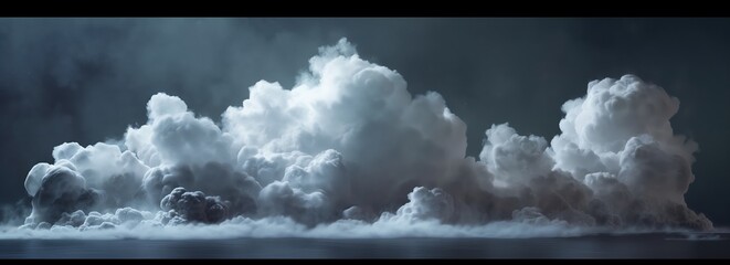 Wall Mural - large cloud of white clouds is floating in the sky. the clouds are so large that they almost cover t