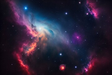 Wall Mural - background with space and stars