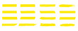 © ArtEternal - Yellow vector marker graphic stylish element. Highlighting and underlining text. Brush lines. Hand drawn marker strokes. Stripes of text markers.