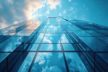 Wall Mural - closeup view of sleek modern architecture emphasizing geometric steel structures reflective glass do