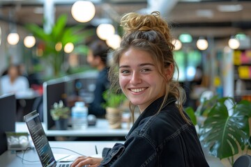 Empowered Female App Developer: Coding with Joy