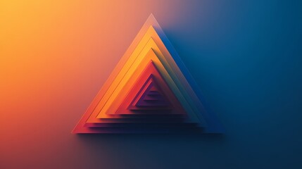 Aufkleber - Geometric triangle layers with gradient background