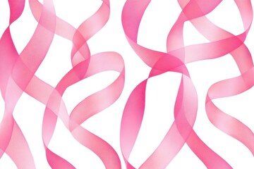 Retro ribbon pattern, pink on a white background Generative AI