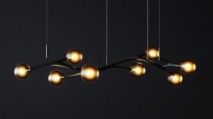 Wall Mural - Modern lighting fixture displayed against a black background