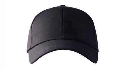 Wall Mural - A black baseball cap isolated on a white background.