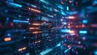 © Andrew - Digital Flow: Abstract digital data stream with glowing blue and orange lines, representing fast, futuristic, and dynamic data transfer.