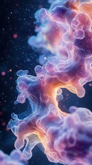Wall Mural - abstract colorful dna structure: a microscopic exploration of life
