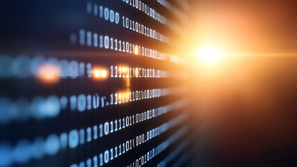 A computer screen with a bunch of binary numbers