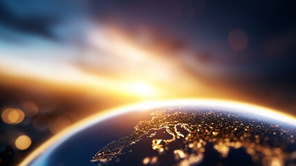 Wall Mural - a globe with a sun in the sky