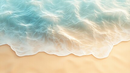 Wall Mural - Waves gently lapping on sandy beach, soothing