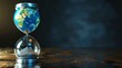 © Marco - hourglass with planet earth for time. concept save the planet