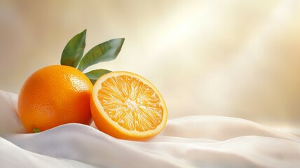 Two oranges on a white background