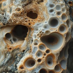 Poster - Abstract Rock Formation with Circular Patterns