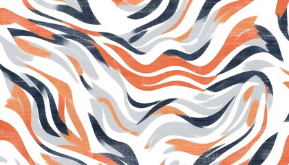 Wall Mural - Fluid Satin Elegance: A Harmony of Orange and White Waves