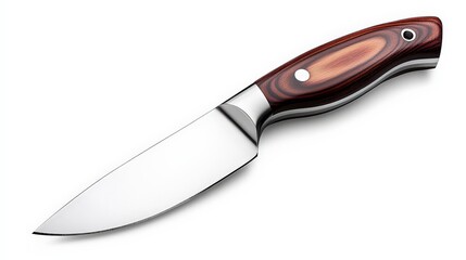 Sleek Fixed Blade Knife with Red Wood Handle 