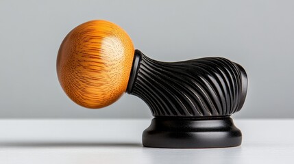 Elegant Black and Wood Knob:  A sophisticated, modern design featuring a curved black base and a round, light wood top. Perfect for adding a touch of luxury to furniture or cabinetry.