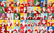 © Pixel-Shot - Big collage with many Santa Clauses on color background