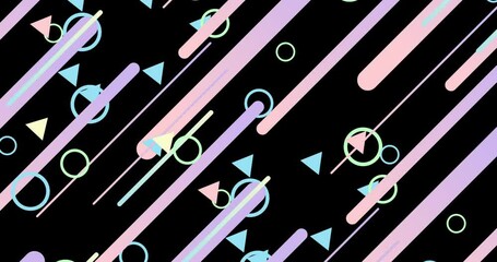 Wall Mural - geometric shape abstract loop animation. infinity motion graphic shapes loop animation on black back