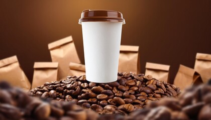 coffee cup mockup design coffee cup mockup on coffee beans hot coffee background blank coffee cup mockups paper coffee bags