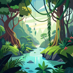 Wall Mural - tropical jungle background