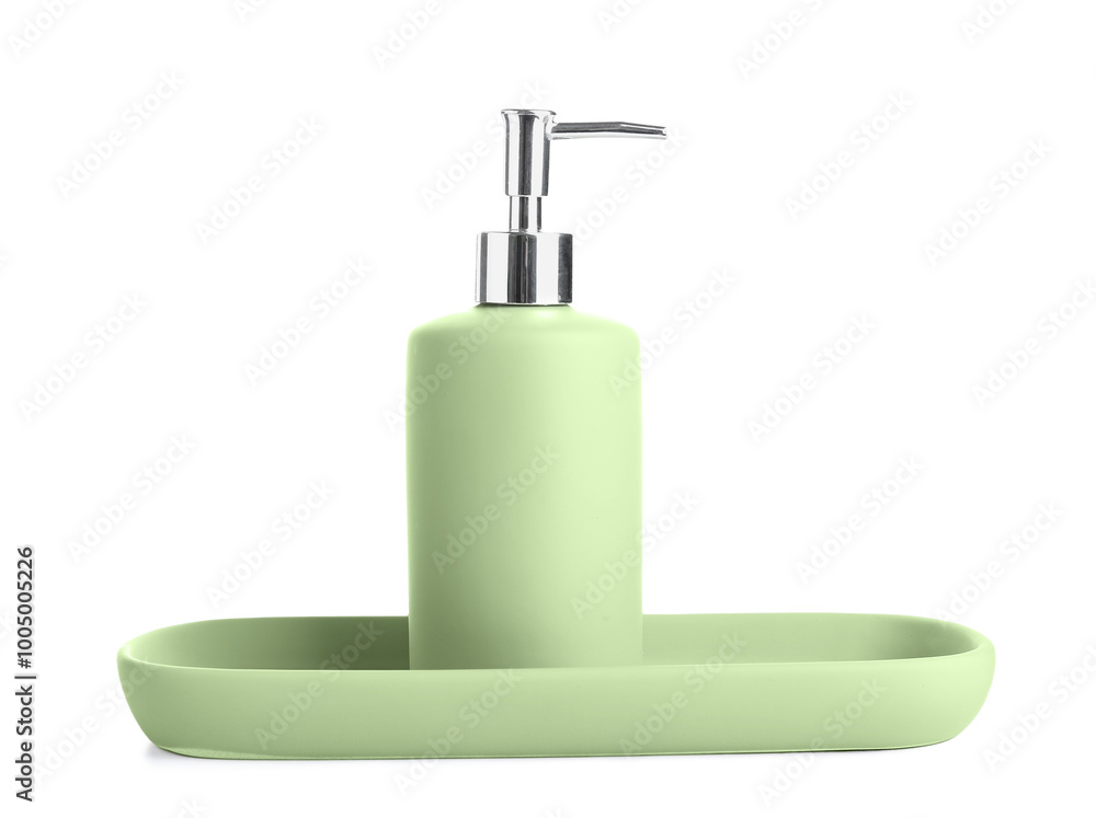 Soap dispenser on white background