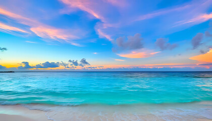 Wall Mural - Ponto Cana Beach at sunset, a perfect blend of nature and art with sea and sky.