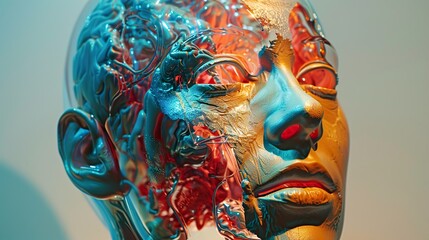 Abstract Human Face: A Surreal Exploration of the Mind